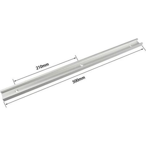 500mm T-Slot T-Track Mitre Chenille Fixation Fente Droite Bord Guide Outil De Serrage Alliage D'aluminium Aluminium T-Slot Piste De Verrouillage Jauge Lourd Pour Scie à Table À Bâton (1/4)
