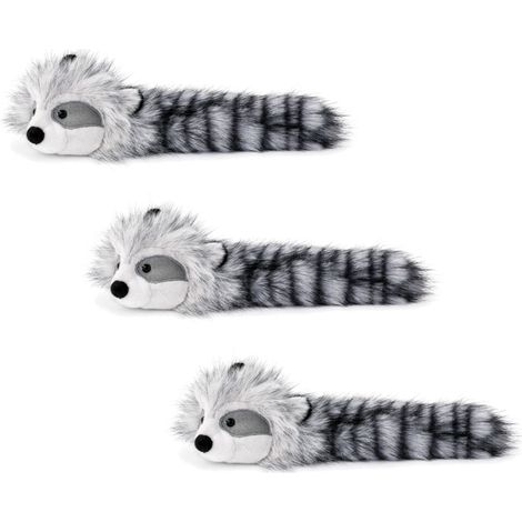 Aumüller Katzenspielkissen Waschbär Wolle, 3er Set - mit Baldrian, Katzenminze und Silver Vine (1/5)