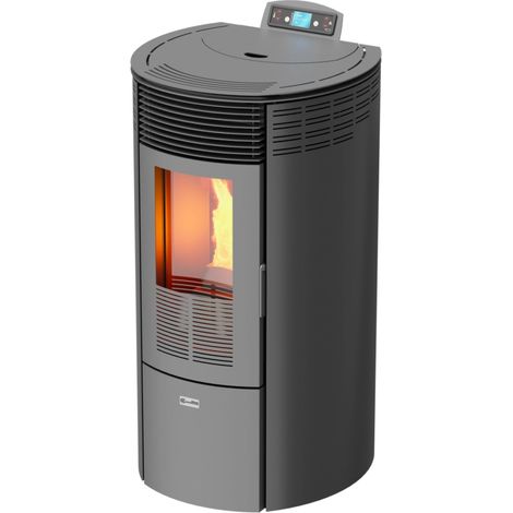 stufa a pellet canalizzata canadian stove "columbia 12c" grigio 8,7 kw