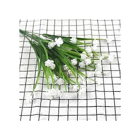 künstliche Blumen, UV-beständige Kunststoffbüsche, grün, weiß, für die Frühlings- und Sommerdekoration im Garten