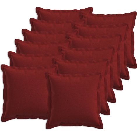 Cushion with Pillow HOUTEN 12 pcs Wine Red Faux Linen vidaXL (1/5)