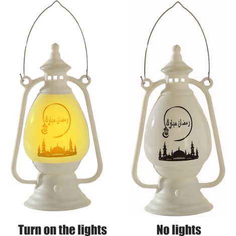Lampe Ramadan, bougie électronique Eid, bougeoir, lampe à vent pour la décoration de la maison et des fêtes (1/4)