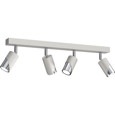Plafoniera Luminex Shift 4 spot GU10 grigio cromo orientabili