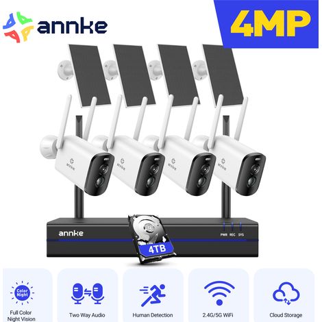 ANNKE Kabellose Solar-Überwachungskamera für den Außenbereich, 4MP Dual-Light-WLAN-Akku, PIR-Bewegungssensor, Farb-Nachtsicht, IP65, 4 TB (1/5)