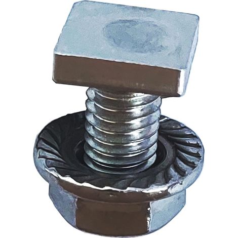 Lot de 20 vis carrées avec écrou à bride M6 x 12 en acier inoxydable pour serres (1/4)