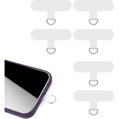 6 Pices Patch Pour Cordon De Tlphone Portable, Transparentes Patch Pour Lanire Tlphone Multifonctions Plaquettes De Tlphone Portable Pour Iphone D (1/4)
