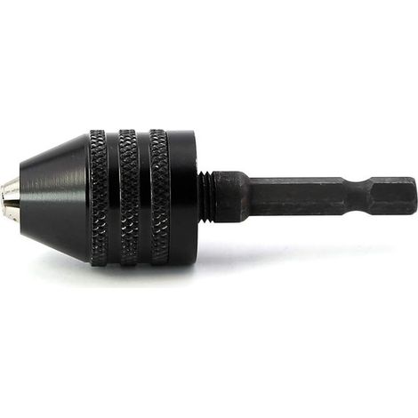 0,6-8mm Serrage tournevis mandrin clé percussion mandrin perceuse déverrouillage Adaptateur de foret 1/4" arbre hexagonal (1/3)