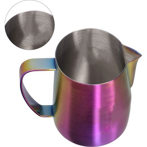 600-ml-Milchflasche aus Edelstahl 304, konischer Ausgießer, mattlila, für Latte Art (1/5)