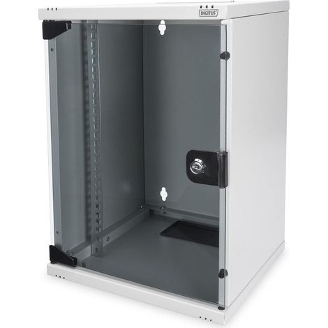 Armoire réseau murale 10 pouces – Acier avec porte en verre trempé – Capacité 30 kg – Dimensions 46,4 x 31,2 x 30 cm – Digitus (1/3)