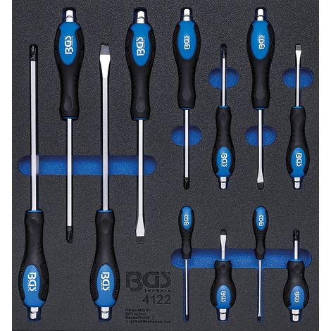 BGS Set mit 12 Schraubendrehern aus Chrom-Vanadium-Stahl