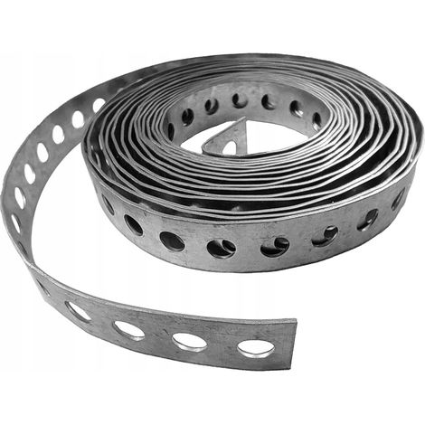 Bande De Montage Charpente Domax TM15, Acier Galvanise, 12 x 0,7 mm, Rouleau 3 m