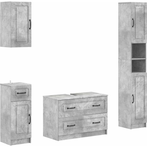 4-teiliges Badezimmer-Schrank-Set UTRECHT Betongrau vidaXL (1/5)