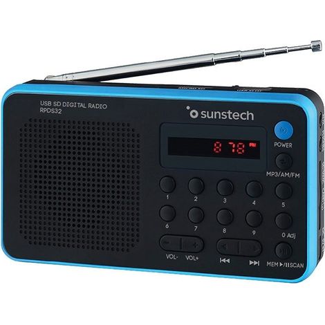 Tragbares Radio sunstech rpds32bl/ schwarz und blau