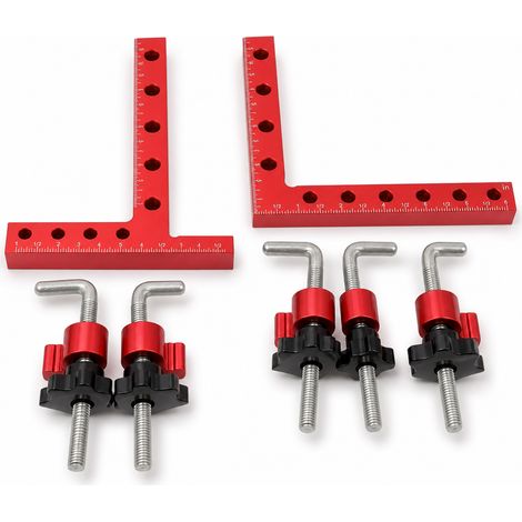 Équerre de positionnement 160 mm pour menuiserie avec 4 serre joints 6 pièces (1/5)