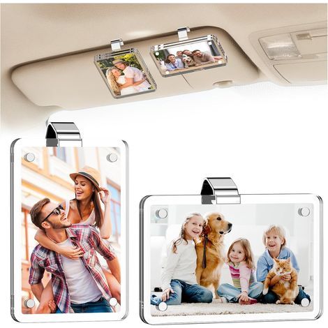 Magnetic Car Photo Holder - Lightweight Transparent Acrylic Photo Holder for Sun Visors, SUVs, and Trucks (1/5)