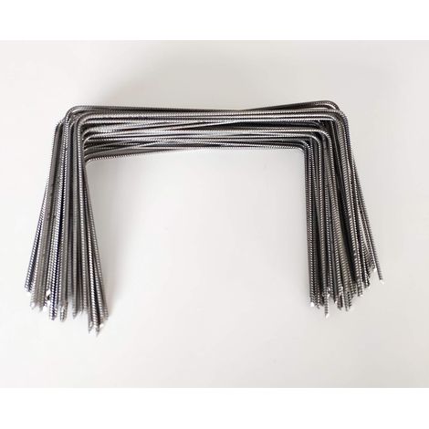 Lot de 50 Large XL Agrafes 30cm par 20/20cm Fixation Métal pour Toile de paillage ou geotextile avec Pointes biseautées (1/2)