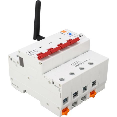 WLAN-4-poliger Leitungsschutzschalter mit Differenzialschutz, Fernschalter und Energiezähler, 400 V Wechselstrom, 50/60 Hz, 63 A (1/5)