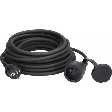 RALLONGE EN CAOUTCHOUC NEOPRENE NOIR 2P+T 16A 230V - IP44 5M - H07RN-F 3G2,5