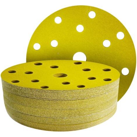 50 Pièces Disques abrasifs de 150 mm, Grain 600 - Disque a poncer 150mm 15 trous pour Ponceuse Excentrique 150mm (1/5)