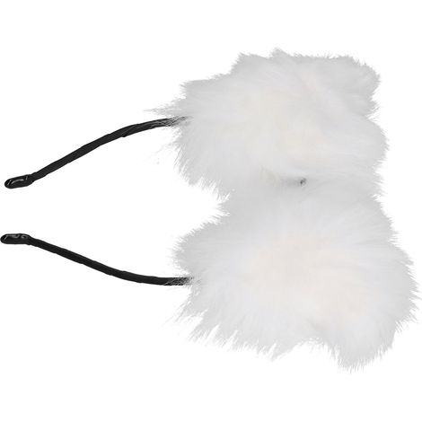 Bandeau Oreilles Chat Blanc Fausse Fourrure Femme, Accessoire Déguisement Soirée ou Style Quotidien (1/5)
