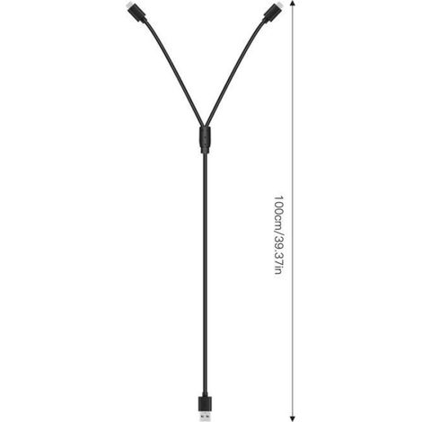 RHO- Câble USB vers Type‑C Cordon d'Alimentation USB vers Double Port de Type‑C Câble de Charge Multiple 2 en 1 pour DJI (1/4)