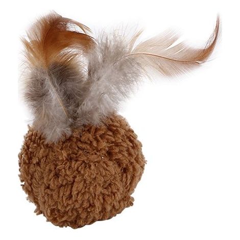 Lot de 2 balles pour chat, jouet interactif à pompon pour chat mignon, jouet en plumes pour chat, balle de jeu pour animaux de compagnie (1/4)