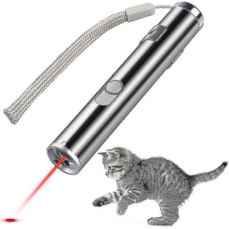 Jouet pour animaux de compagnie rechargeable par USB : pointeur laser pour l'entraînement des chats avec lampe torche LED (1/4)