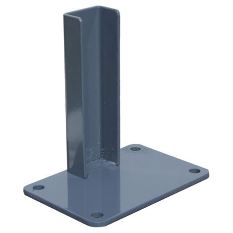 Piastra di base in alluminio per palo iniziale o finale di recinzione - Colore - Grigio antracite RAL 7015, Larghezza - 10 cm, Lunghezza - 15 cm
