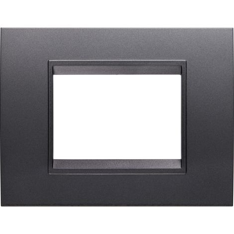 PLAQUE LUX RECT. 3P ARDOISE ABSOLUE GEWISS GW16203YA