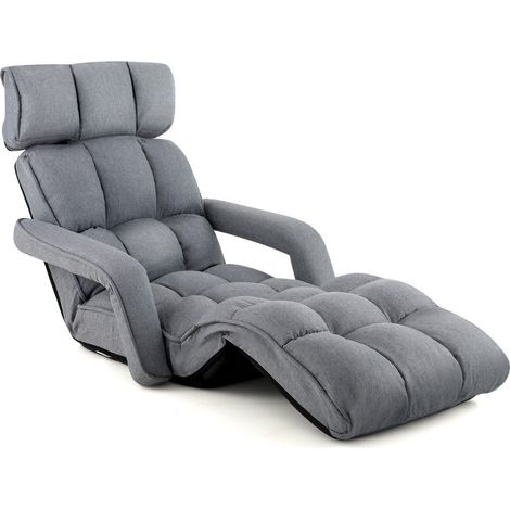 Liegestuhl klappbares schlafsofa mit 6 verstellbaren positionen 72 x 61 x 465 cm grau