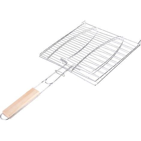 [LCS] Cesta para asar de 39,5 x 21,5 x 18,5 cm para barbacoa, pinzas de acero inoxidable para asar, accesorios para barbacoa, pinzas para pescado a la parrilla, red de pesca. (1/5)