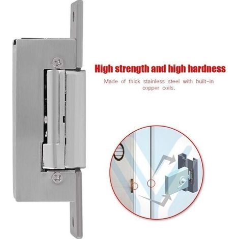 Gâche électrique 12 V CC, gâche électrique pour portes étroites, compatible avec tous types de portes (1/2)