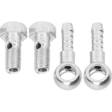 Raccord banjo M8 turbo, adaptateur durite frein, visserie inox pour tuyaux 4-5mm huile/carburant, kit rondelles joint acier inoxydable (1/5)