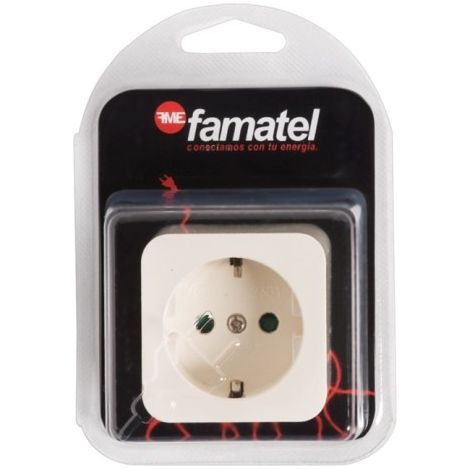 enchufe famatel 2301.1 porcelana ip20 16a 250v