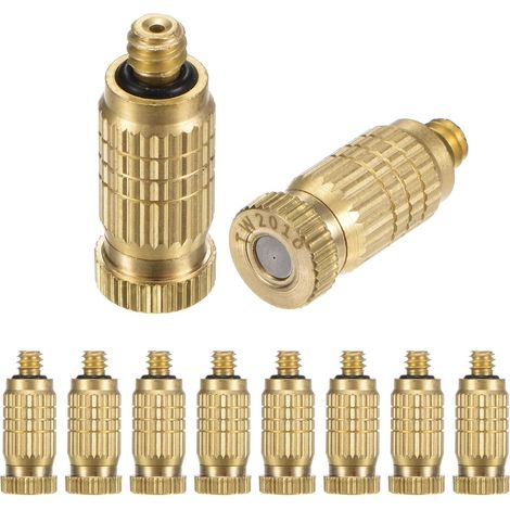 Lot de 10 Buses Brumisation en Laiton, Laiton avec Orifice 0,031"/0,8mm, Tête Buse à Haute Pression [10/24 UNC] - 0.2mm (1/5)