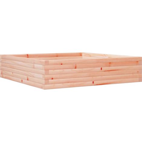 Jardinière bac lit surélevé plantes fleurs terrasse jardin 100 x 100 x 23 cm bois massif de douglas marron