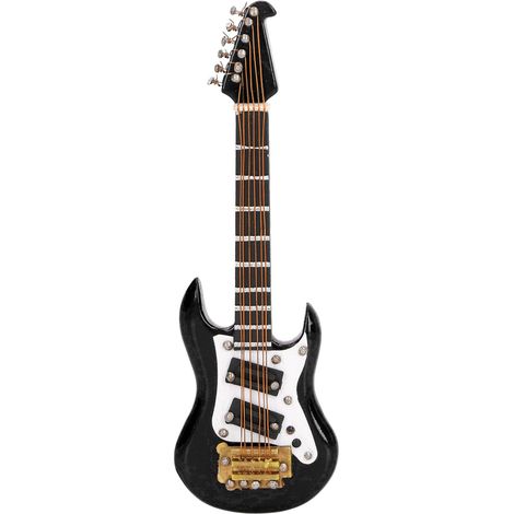 Aimant Frigo Guitare Électrique Miniature - Artisanat Détaillé en Résine - Magnétique Décoratif Noir (1/5)