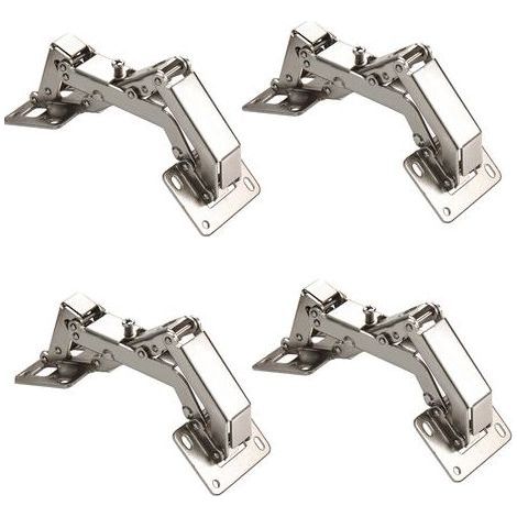 Lot de 4 Charniere Porte Placard Charnières Invisibles 175 Degrés Charniere Invisible Armoire de Cuisine avec Amortissement Tampon pour Portes D'armoires de Cuisine, Armoire, Placard (1/4)
