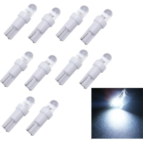 10pcs T5 Car Wedge Light W2 1LED W5W LED Dashboard Auto Hand Bulbs Car Indicator Light Bulb (1/5)