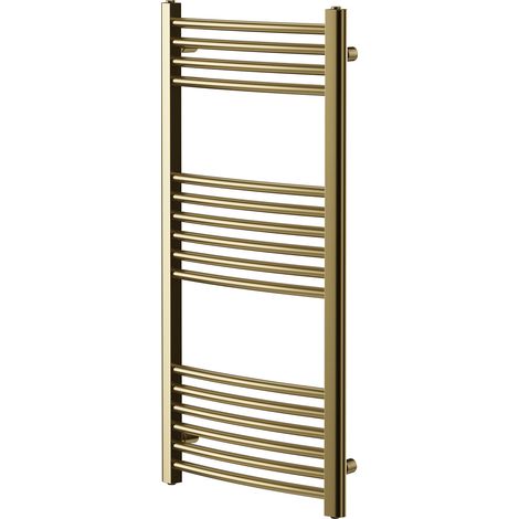 Colore Marco Brushed Brass 1000mm x 500mm Curved Heated Towel Rail (1/5)