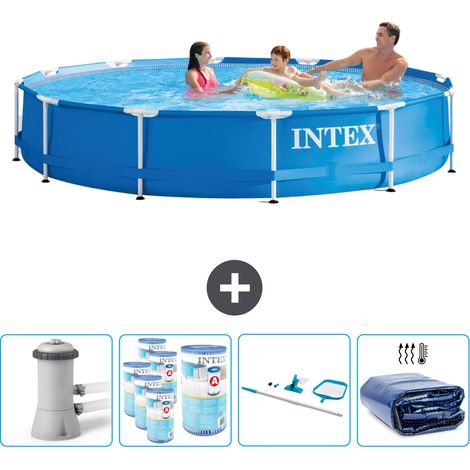 Intex Piscina con struttura Rotonda - 366x76 cm - 7-pezzi  SCB93 (1/5)