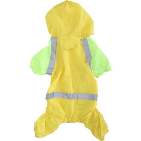 Imperméable pour chien avec bande réfléchissante, respirant et léger, idéal pour les promenades en extérieur. Jaune, taille L. (1/5)