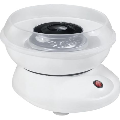 Machine à barbe à papa pour usage domestique, avec bâtonnets et cuillère doseuse, hauteur 18 cm, 550 W, pour les fêtes d'enfants, les anniversaires et autres événements. (1/5)