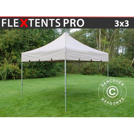 Tente pliante FleXtents PRO "Peaked" 3x3m Latte