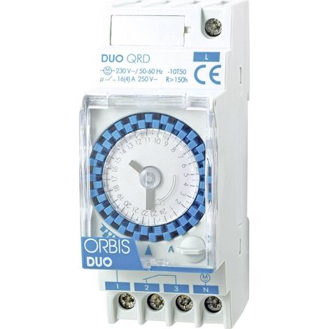 Interrupteur horaire hebdomadaire analogique DUO QRD Orbis 292032 (1/2)