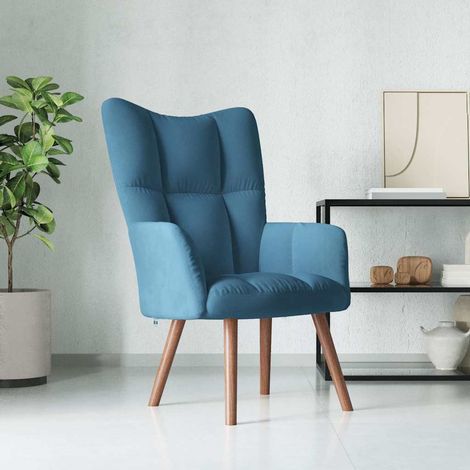 Sedia Relax Blu in Velluto vidaXL