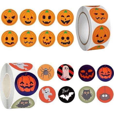 ☐Sicurezza】Gli adesivi decorativi di Halloween sono realizzati in carta di alta qualità, resistente e difficile da danneggiare. Autoadesivi, inodori, atossici, lucidi e leggermente impermeabili. ☐ (1/4)