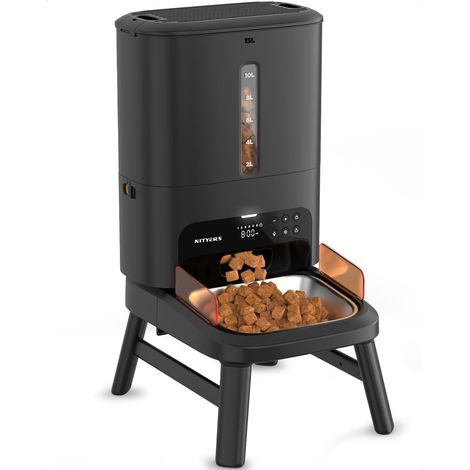 Distributeur Croquettes Chien Automatique, 15L Grande Capacité