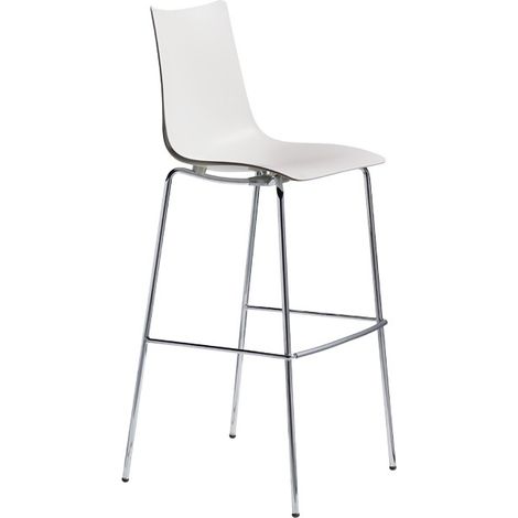2 Tabourets de bar design - ZEBRA TECHNOPOLYMER 65h - lot de 2 - deco design