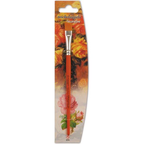 Pinceau décoratif plat Bois Fibre écossaise Taille 12 Orange